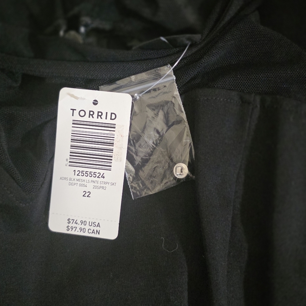 Torrid Studio Black Ponte Skater Dress NWT 22 image 6
